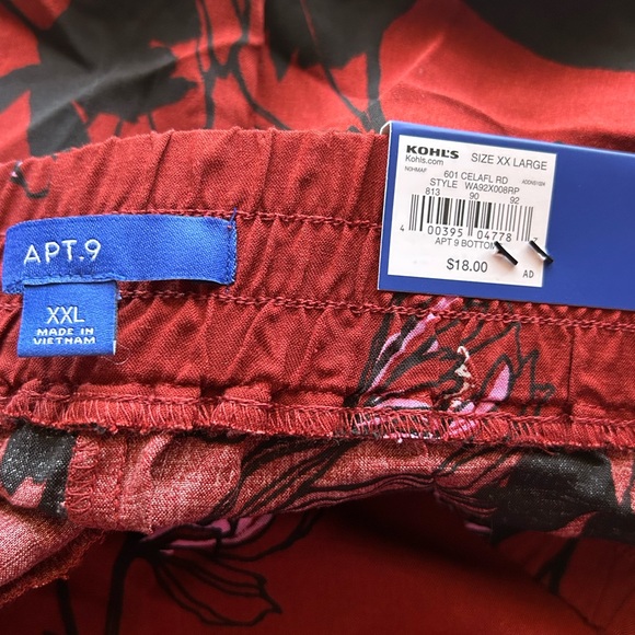 Apt. 9 Size XXL Red Floral Patterned Shorts Mid-rise - Picture 5 of 12